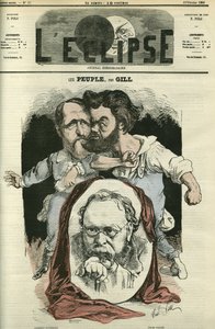 Les Peuples s Clementem Duvernoisem (1836-1879), Pierrem-Josephem Proudhonem (1809-1865) a Julesem Vallesem (1832-1885), spisovateli a politiky. Obálka “”L