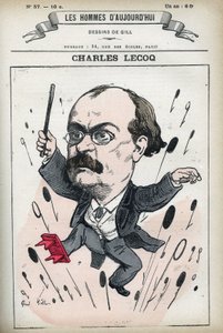Portrét Alexandra Charlese Lecocqa (1832-1918), francouzského skladatele. Karikatura Gill, Paříž. od Andre Gill