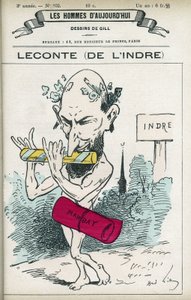Portrét Alfreda Leconteho (1824-1898), francouzského lékárníka, básníka, skladatele a politika, v letech 1876 až 1898 byl zástupcem Indre. Cartoon by Gill, Paris. od Andre Gill