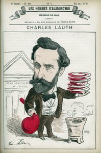 Portrét Charlese Lautha (1836-1913), francouzského chemika, byl ředitelem Ecole Superieur de Physique et de Chemistry Industrielles (ESPCI) v Paříži. Cartoon od Gill, Paříž. od Andre Gill