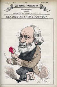 Portrét Clauda Anthime Corbona (1808-1891), francouzského senátora. Cartoon od Gill v "The Men of Today". od Andre Gill