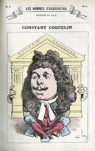 Portrét Constanta Coquelina (1841-1909), francouzského divadelního herce. Karikatura Gill, Paříž. od Andre Gill