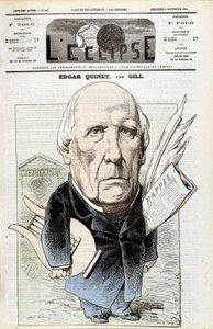 Portrét Edgara Quineta, francouzského historika (1803-1875). V L