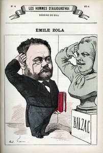 Portrét Emila Zoly (1840-1902), francouzského spisovatele. Karikatura Gill, Paříž. od Andre Gill