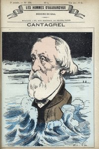 Portrét Felixe Francoise Jeana Cantagrela (1810-1887), literáta, městského radního a zástupce Paříže. Cartoon od Gill, Paříž. od Andre Gill
