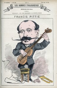 Portrét Francise Pittieho, francouzského básníka. Karikatura Gill, Paříž. od Andre Gill
