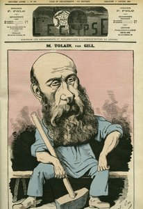 Portrét Henri Louis Tolain (1828-1897), francouzský rytec a politik. Obálka v “”L