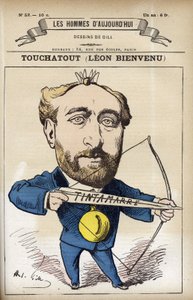 Portrét Leona Bienvenu dit Touchatout (1835-1911), francouzského novináře a autora „L’Histoire de France Tintamarresque“. Cartoon od Gill, Paříž. od Andre Gill