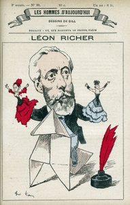 Portrét Leona Richera (1824-1911), francouzského novináře a intelektuála, v roce 1882 založil Asociaci pour le droit des femmes a francouzskou Ligue pour le droit des femmes. Cartoon by Gill, Paris. od Andre Gill