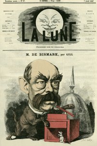 Portrét Otto von Bismarcka (1815-1898), německého kancléře. Cartoon by Gill, v "The Moon", 7. dubna od Andre Gill
