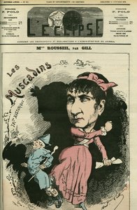 Portrét Roselie Rousseil, francouzské zpěvačky, hrála v Comedie Francaise. Obálka „“L
