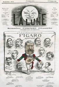 Portrét novinářů „Figaro Quotidien““. Cartoon od Gill, v "The Moon", 18. listopadu od Andre Gill