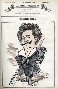 Autoportrét Andre Gilla (1840-1885), francouzského kreslíře a ilustrátora. Karikatura v „Muži dneška“ od Andre Gill