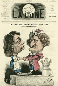 Manželé Montrouge v divadle Folies-Marigny. Cartoon by Gill, v „La Lune“, 10. ledna od Andre Gill