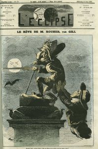 Sen Rouhera, Evžen Rouher (1814-1884), politik, ministr Napoleona III. a vůdce bonapartistické strany, sní o návratu Napoleona III. Obálka „“L