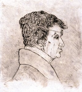 Andre Marie Ampere, autoportrét c. 1805-1810 (kresba)