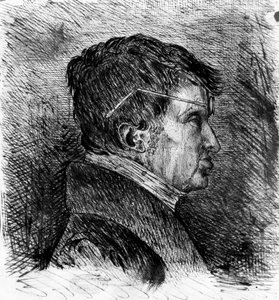 Autoportrét Andre Marie Ampere 19. století (rytina)