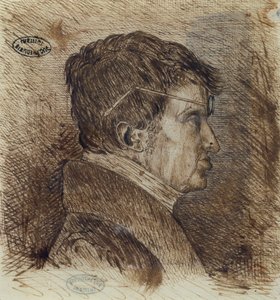 Autoportrét 1775-1836, pero a inkoust na papíře z počátku 19. století