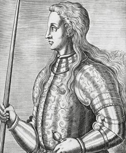 Portrét Johanky z Arku (1412-1431), francouzské světice a vojevůdkyně, rytina Andre Thevet (1502-1590) od Andre Thevet
