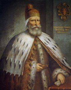 Portrét dóžete Sebastiana Veniera (asi 1496-1578) od Andrea (c.1542-c.1617) Michieli