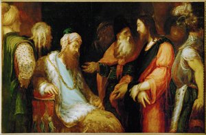 Kristus před Herodem ... (malba na plátně) od Andrea (fl.1527/30-63) Schiavone