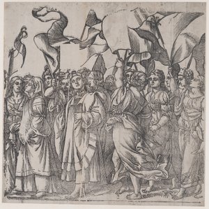 Sekce C: mučednice a svaté držící prapory, z Triumph of Christ, 1836.