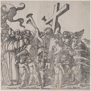 Část D: Andělé troubí na trubky atd., z Triumph of Christ, 1836. od Andrea Andreani