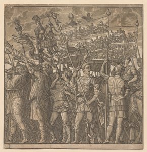 Triumf Julia Caesara: Vojáci nesoucí obrazy války, 1593-99. od Andrea Andreani