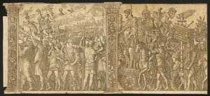 Triumf Julia Caesara [č. 1 a 2 plus 2 sloupy], 1599. od Andrea Andreani