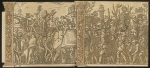 Triumf Julia Caesara [č. 5 a 6 plus 2 sloupy], 1599. od Andrea Andreani