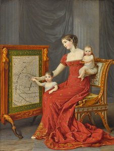 Bavorská princezna Augusta se svými dětmi Josephine a Eugenie.