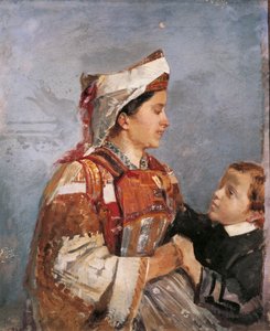 Manželka v albánském kostýmu, Andrea Cefaly (1827-1907) od Andrea Cefaly