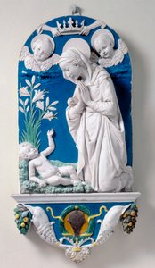 Madona z lilií, Klanění dítěte od Andrea Della Robbia