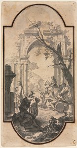 Triumfální oblouk a postavy od Andrea Locatelli