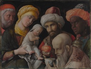 Klanění tří králů od Andrea Mantegna