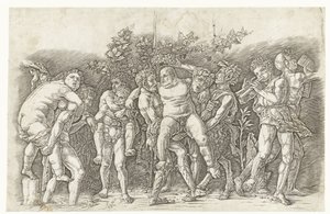 Bacchanal se setkal se Silenusem od Andrea Mantegna