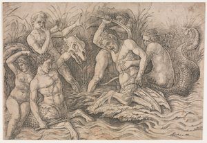 Battle of the Sea Gods - správná část od Andrea Mantegna