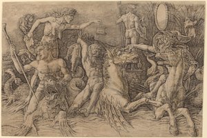 Bitva bohů moře [levá polovina] od Andrea Mantegna