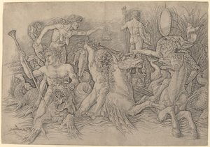 Bitva bohů moře [levá polovina] od Andrea Mantegna