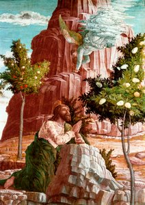 Kristus se modlí v Olivové zahradě. Detail. Predelle oltářního obrazu San Zeno de Verona. Malba (tempera) na dřevě od Andrea Mantegny (1431-1506) od Andrea Mantegna