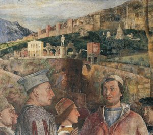 Detail fresky ve Svatební komnatě od Andrea Mantegny (1431-1506) Castle of St George, Mantua (Seznam světového dědictví UNESCO, 2008). Itálie od Andrea Mantegna
