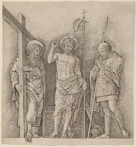 Vzkříšený Kristus mezi svatými Ondřejem a Longinem od Andrea Mantegna