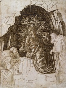 Klanění tří králů: Panna v jeskyni, c.1475-80 od Andrea Mantegna
