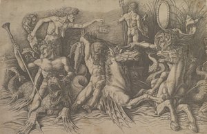 Bitva bohů moře Levá část vlysu, ca. 1485-88. od Andrea Mantegna