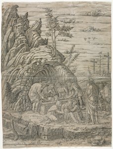 Pohřeb se čtyřmi ptáky. od Andrea Mantegna