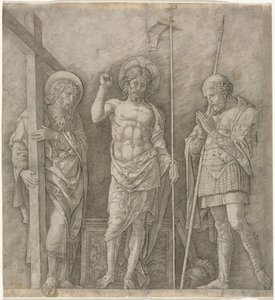 Vzkříšený Kristus mezi svatým Ondřejem a Longinem od Andrea Mantegna