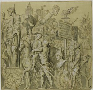 Triumfy Julia Caesara: Plátno č. II od Andrea Mantegna