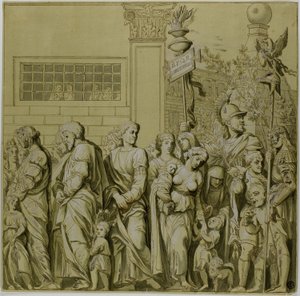 Triumfy Julia Caesara: Plátno č. VII od Andrea Mantegna