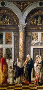Uffizi polyptik: “” obřízka””” Pravá část. Detrempe na dřevě od Andrea Mantegny (1431-1506) 1464-1470. Ztlumit. 86x42,5 cm Florencie, Galleria degli Uffizi (kanceláře) od Andrea Mantegna