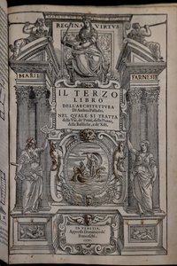 Strana třetího ze čtyř svazků o architektuře od Andrea Palladio